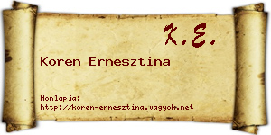 Koren Ernesztina névjegykártya
